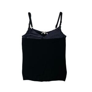Cristinaeffe Black Tank w Polka Dot Detailing at Neckline